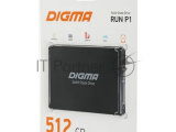 Накопитель SSD Digma Run P1, 512Gb, SATA III, 2.5", без NVMe, R/W 500/400 2