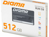 Накопитель SSD Digma Run S9, 512Gb, SATA III, 2.5", без NVMe, R/W 520/475 9