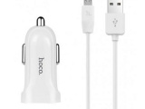 Зарядное устройство от прикуривателя 12-24в Hoco Z2 1USB (micro) белый 0