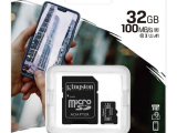 Карта памяти Kingston micro SDXC 32 Gb+адаптер Сlass10 UHS-I 100MB/s 1