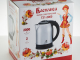 Чайник электрический Василиса Т31-2000 нержавейка черный 0
