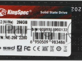 Накопитель SSD KingSpec NE-256, 256Gb, M.2 2280, PCIe 3.0 x4, NVMe, R/W 2000/1300 3
