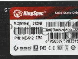 Накопитель SSD KingSpec NE-512, 512Gb, M.2 2280, PCIe 3.0 x4, NVMe, R/W 2400/1700 3