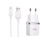 Зарядное устройство от сети 220в Hoco C12 Lightning, 2.4A белый 0