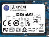 Накопитель SSD Kingston KC600, 512GB, mSATA, R/W 550/520 16