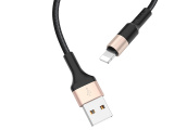 Кабель Hoco X26 Xpress lightning 1м черный-золотой 0