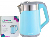 Чайник электрический HOMESTAR HS-1019 стальной голубой 1