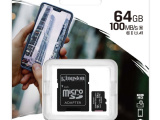 Карта памяти Kingston micro SDXC 64 Gb+адаптер Сlass10 UHS-I 100MB/s 1