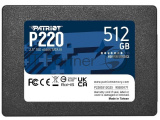 Накопитель SSD Patriot P220, 512GB, SATA III, 2.5", R/W 550/500 6
