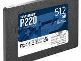 Накопитель SSD Patriot P220, 512GB, SATA III, 2.5", R/W 550/500 8