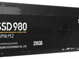 Накопитель SSD Samsung 980, 250GB, PCIe 3.0 x4, M.2 2280, NVMe, R/W 2900/1300 10
