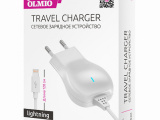 Зарядное устройство от сети 220в OLMIO 038608 lightning, 2.1А 0