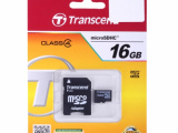 Карта памяти Transcend micro SDHC16Gb + адаптер Class 4 0
