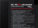 Накопитель SSD Samsung 990 PRO, 1000GB, PCIe 4.0 x4, M.2 2280, NVMe, R/W 7450/6900, с радиатором 11