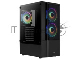 Корпус MidTower Aerocool / Formula Quantum-G-BK-v2 (черный) без Б/п, ATX 3FRGB Fan on front panel 1