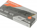 Накопитель SSD SunWind SWSSD512GN3T, 512Gb, PCIe 3.0 x4, M.2 2280, NVMe, R/W 2000/1600 3