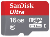 Карта памяти Sandisk micro SDHC 16 Gb+адаптр Class10Ultra Android80MB/s 1