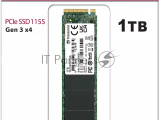 Накопитель SSD Transcend 115S, 1Tb, PCIe 3.0 x4, M.2 2280, NVMe, R/W 3200/2000 1