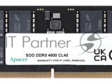 Оперативная память Apacer, DDR5, 8GB (1x8GB), 4800MHz, CL40, SO-DIMM 1