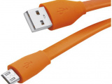 Кабель OLMIO 038702 USB 2.0 - microUSB, 1м, 2.1A, плоский Оранжевый 0