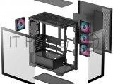 Корпус Deepcool CG580 4F черный без БП ATX 6x120mm 3x140mm 2xUSB3.0 audio bott PSU 3
