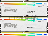 Оперативная память Kingston 128GB 5200MHz DDR5 CL40 DIMM (Kit of 4) FURY Beast White RGB XMP 1