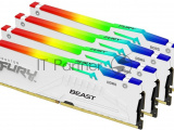 Оперативная память Kingston 128GB 5200MHz DDR5 CL40 DIMM (Kit of 4) FURY Beast White RGB XMP 2