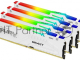 Оперативная память Kingston 128GB 5200MHz DDR5 CL40 DIMM (Kit of 4) FURY Beast White RGB XMP 3