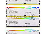 Оперативная память Kingston 128GB 5200MHz DDR5 CL40 DIMM (Kit of 4) FURY Beast White RGB XMP 0
