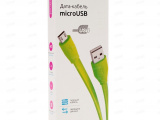 Кабель Partner 032977 USB 2.0 - microUSB, 1м, 2.1A, плоский Зелёный 0