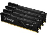 Оперативная память Kingston Fury Beast, DDR4, 64GB (4x16GB), 3200MHz, CL16, DIMM, радиатор, чёрный 1