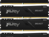 Оперативная память Kingston Fury Beast, DDR4, 64GB (4x16GB), 3200MHz, CL16, DIMM, радиатор, чёрный 2