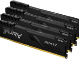 Оперативная память Kingston Fury Beast, DDR4, 64GB (4x16GB), 3200MHz, CL16, DIMM, радиатор, чёрный 3