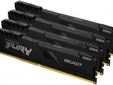 Оперативная память Kingston Fury Beast, DDR4, 64GB (4x16GB), 3200MHz, CL16, DIMM, радиатор, чёрный 6