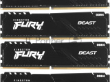 Оперативная память Kingston Fury Beast, DDR4, 64GB (4x16GB), 3600MHz, CL18, DIMM, радиатор, чёрный 0
