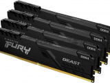 Оперативная память Kingston Fury Beast, DDR4, 64GB (4x16GB), 3600MHz, CL18, DIMM, радиатор, чёрный 1
