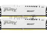 Оперативная память Kingston Fury Beast, DDR5, 32GB (2x16 GB), 5600 MHz, CL36, DIMM, радиатор, белый 3