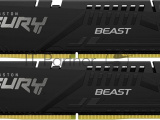 Оперативная память Kingston Fury Beast, DDR5, 64GB (2x32GB), 5600MHz, CL36, DIMM, радиатор, чёрный 1