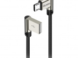 Кабель OLMIO 038867 USB 2.0 - microUSB 1м угловой Чёрный 0