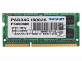 Оперативная память Patriot, DDR3, 4GB (1x4 GB), 1600 MHz, CL11, SO-DIMM 2