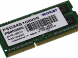 Оперативная память Patriot, DDR3, 4GB (1x4 GB), 1600 MHz, CL11, SO-DIMM 7