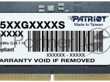 Оперативная память Patriot, DDR5, 8GB (1x8 GB), 4800 MHz, CL40, SO-DIMM 8