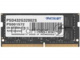 Оперативная память Patriot Signature, DDR4, 32GB (1x32 GB), 3200 MHz, CL22, SO-DIMM 2