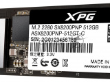 Накопитель SSD ADATA 512GB XPG SX8200 Pro, M.2 2280, PCI-E 3x4, [R/W - 3350/2350 MB/s] 3D-NAND TLC 6