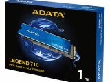 Накопитель SSD ADATA LEGEND 710, 1Tb, PCIe 3.0 x4, M.2 2280, NVMe, R/W 2400/1800, с радиатором 18