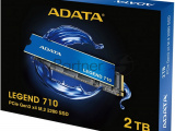 Накопитель SSD ADATA LEGEND 710, 2Tb, PCIe 3.0 x4, M.2 2280, NVMe, R/W 2400/1800, с радиатором 25