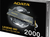 Накопитель SSD ADATA LEGEND 860, 2Tb, PCIe 4.0 x4, M.2 2280, NVMe, R/W 6000/5000, с радиатором 0