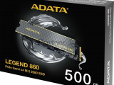 Накопитель SSD ADATA LEGEND 860, 500Gb, PCIe 4.0 x4, M.2 2280, NVMe, R/W 5000/3000, с радиатором 4