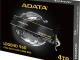 Накопитель SSD ADATA LEGEND 960, 4Tb, PCIe 4.0 x4, M.2 2280, NVMe, R/W 7400/6800, с радиатором 9