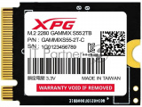 Накопитель SSD ADATA M.2 2230 2TB XPG GAMMIX S55 PCIe Gen4x4 with NVMe 5000/3700, 3D ТLC NAND 1